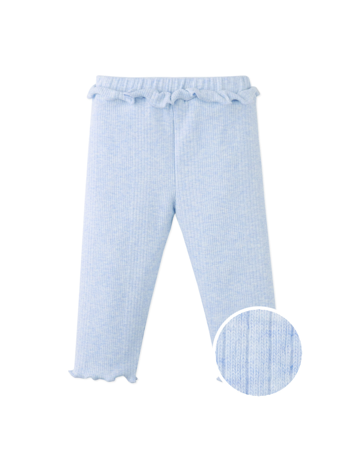BABY VICTORIA RUFFLED RIBBED JERSEY LEGGINGS