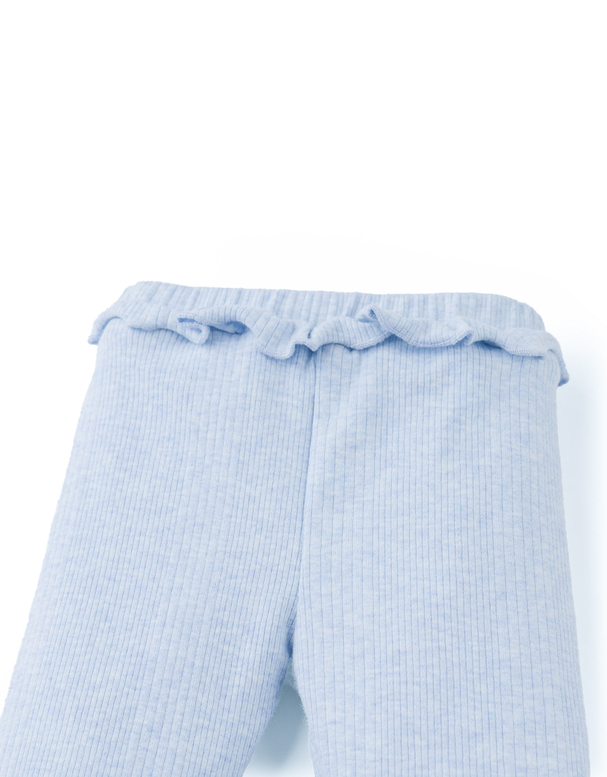 BABY VICTORIA RUFFLED RIBBED JERSEY LEGGINGS