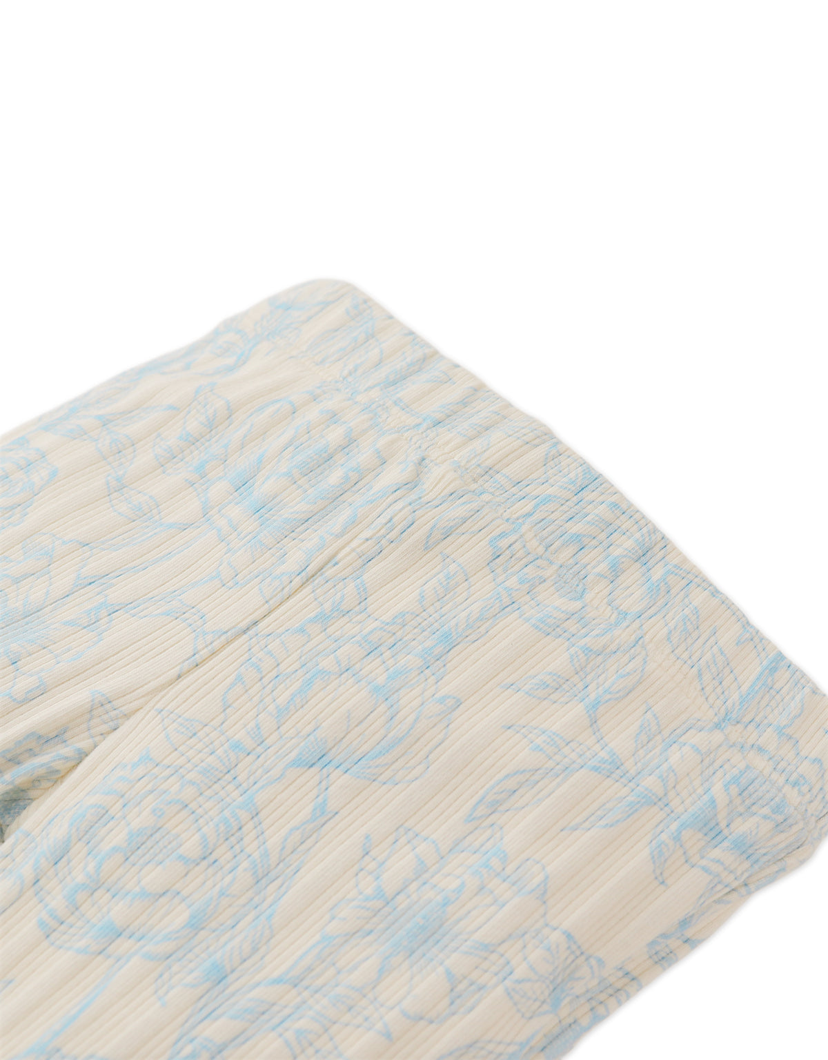 BABY MARTA RIBBED BOOTCUT LEGGINGS WITH ALL-OVER PRINT AND SIDE SLIT BOWS