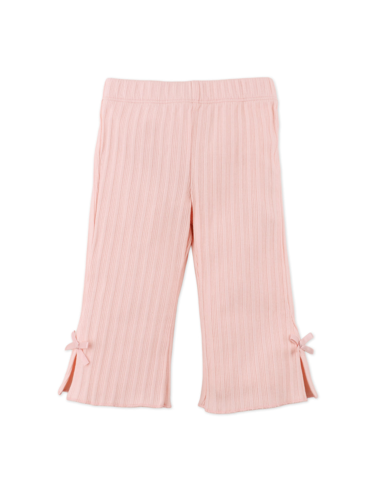 BABY MARTA RIBBED BOOTCUT LEGGINGS WITH ALL-OVER PRINT AND SIDE SLIT BOWS