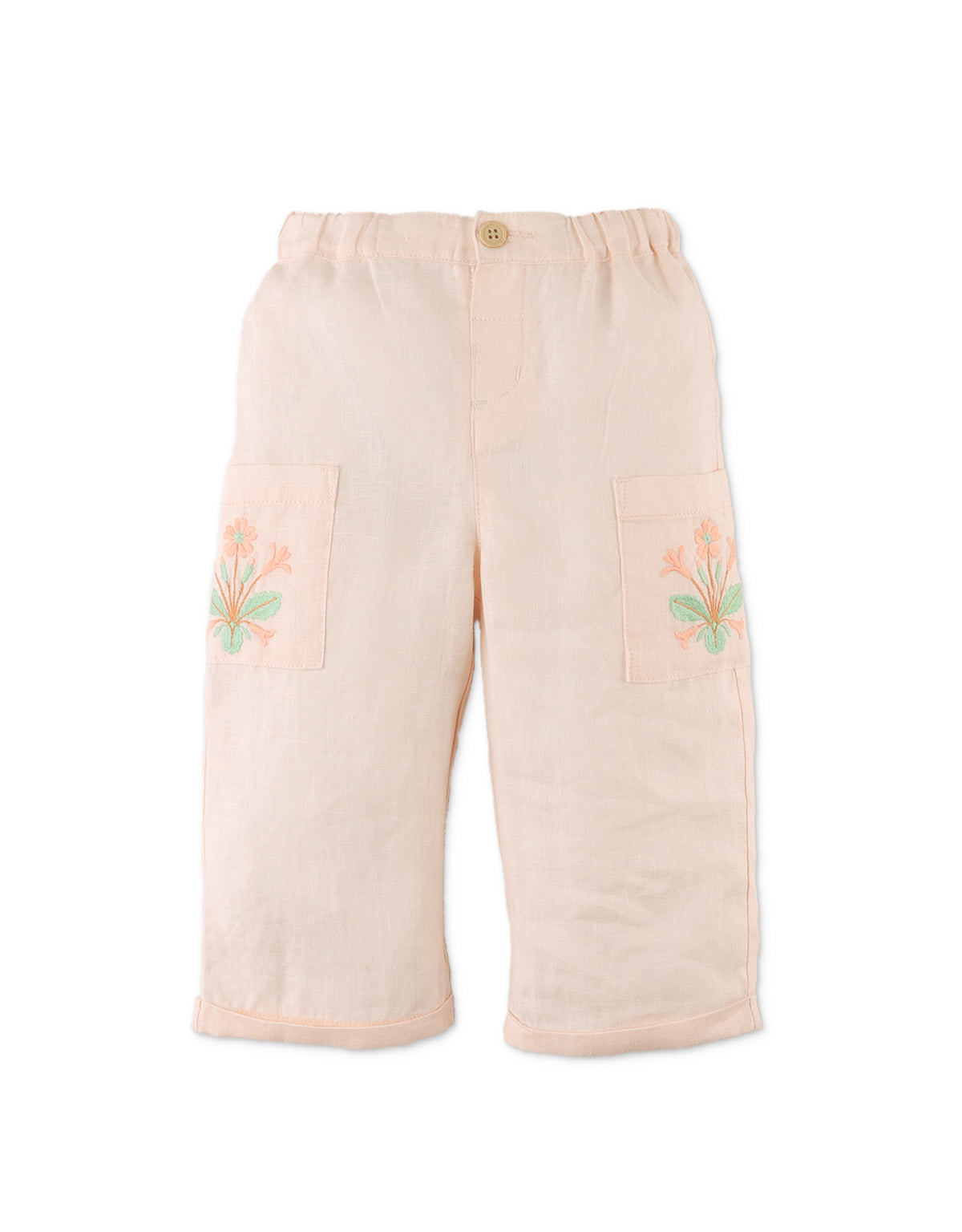 BABY MELBA PANTS WITH EMBROIDERY ON POCKETS