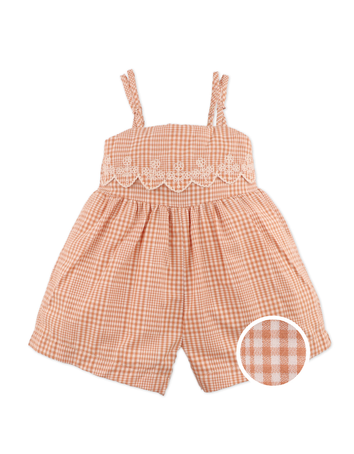 BABY NIDALEE PLAYSUIT WITH LACE BIB