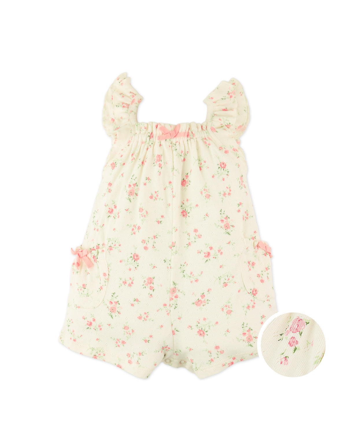 BABY ELLE PRINTED PLAYSUIT WITH RUFFLE SLEEVES AND POCKETS