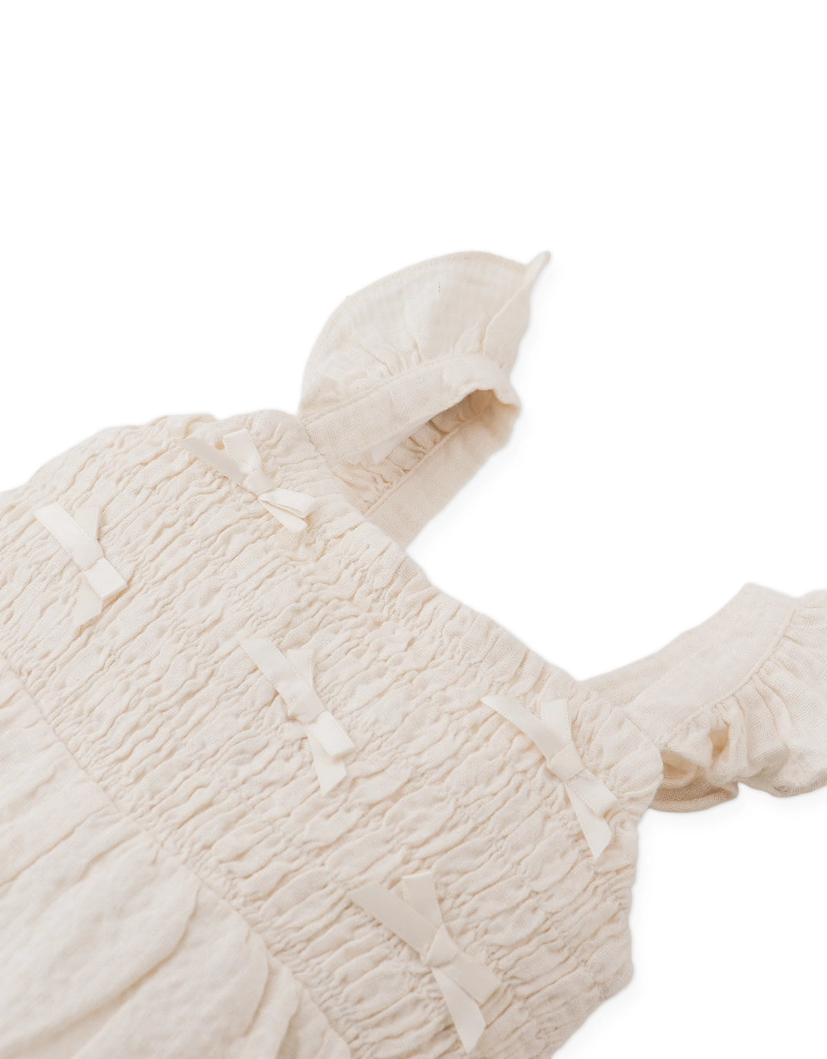 BABY JACINTA SMOCKED BUBBLE PLAYSUIT WITH TINY BOWS