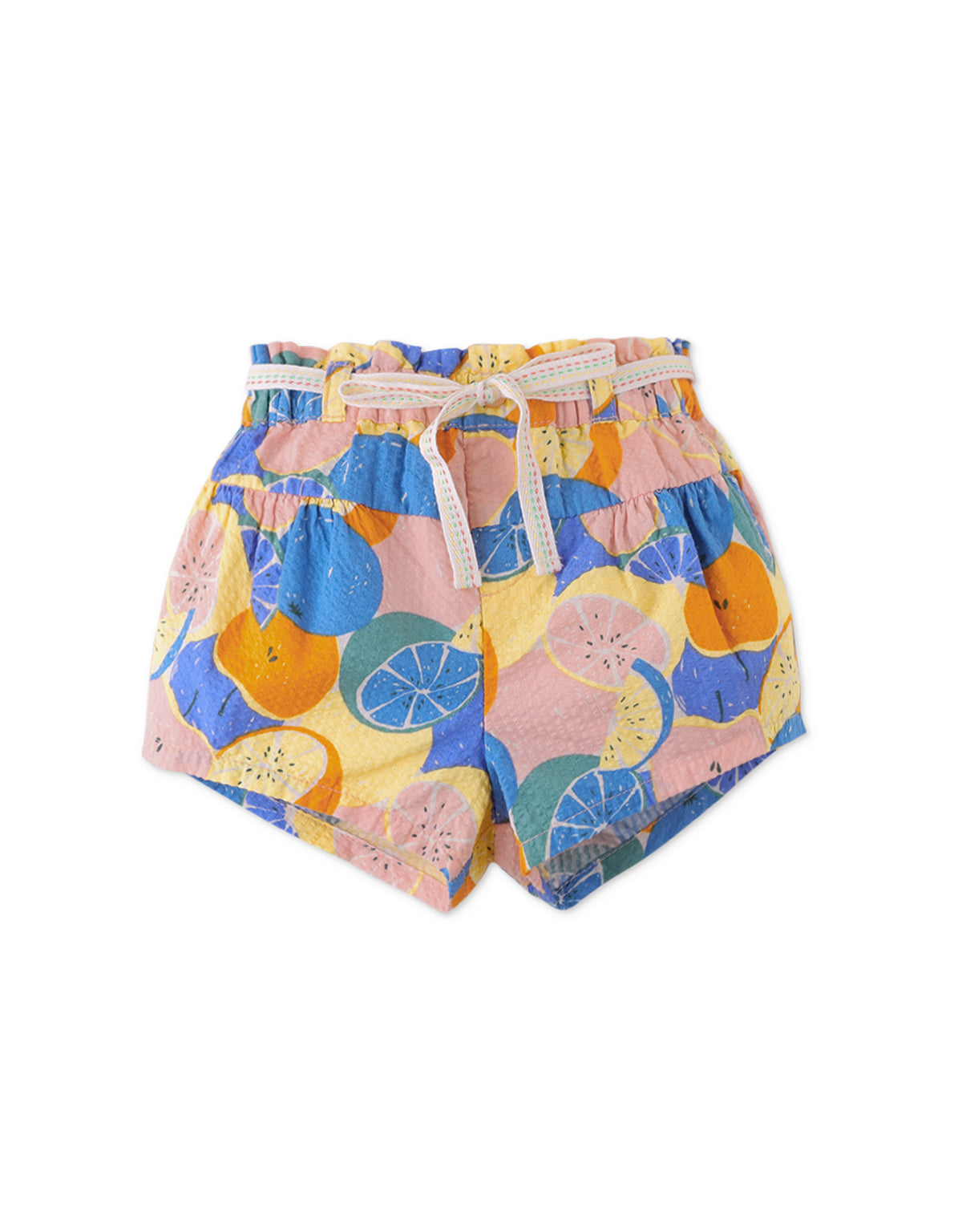 BABY GIRLS LEMON PRINTED SHORTS WITH BELT