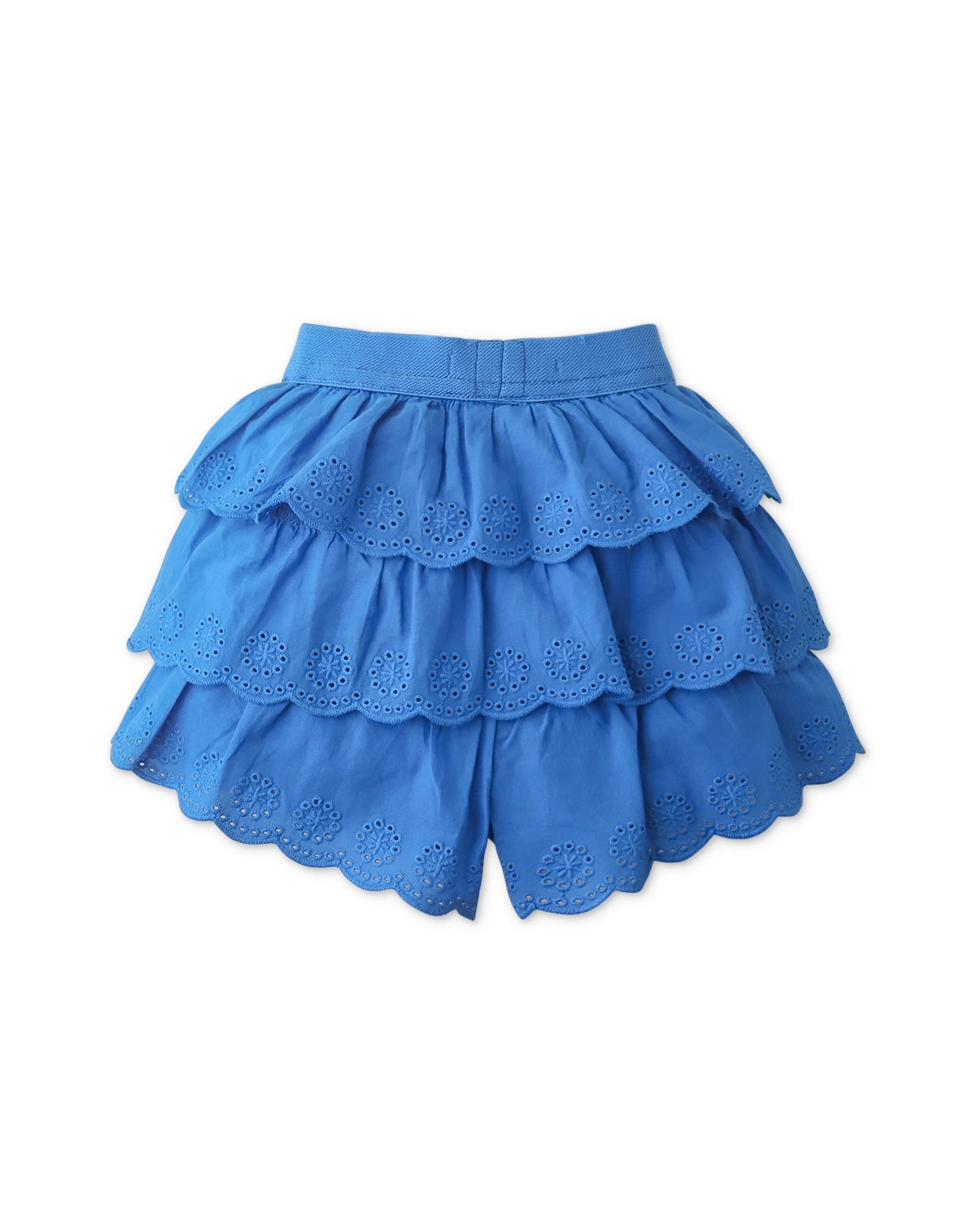 BABY GIRLS TIERED LACE SHORTS WITH POMPOMS AND TASSEL