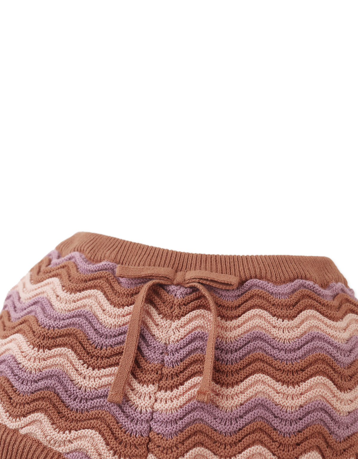 BABY CARMEN WAVE KNITTED BUBBLE SHORTS WITH TIES