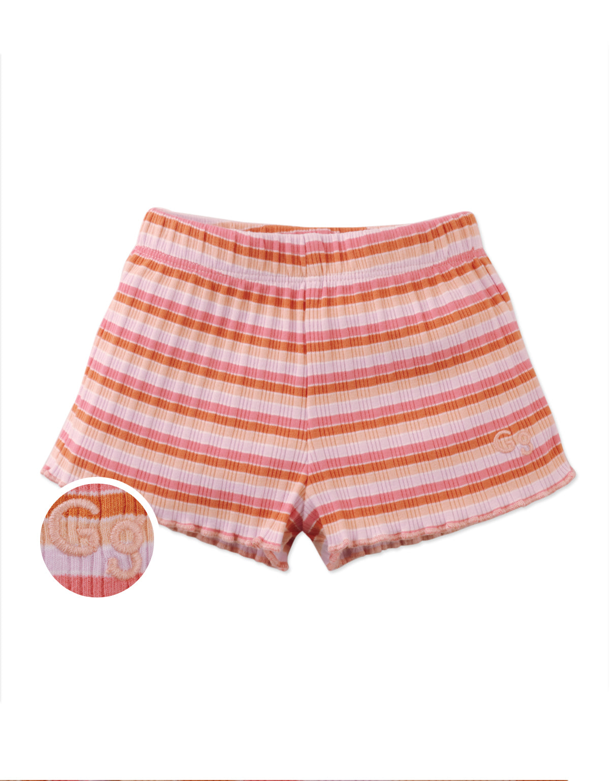 BABY HOLLIS RIBBED SHORTS WITH GG EMBRO BADGE
