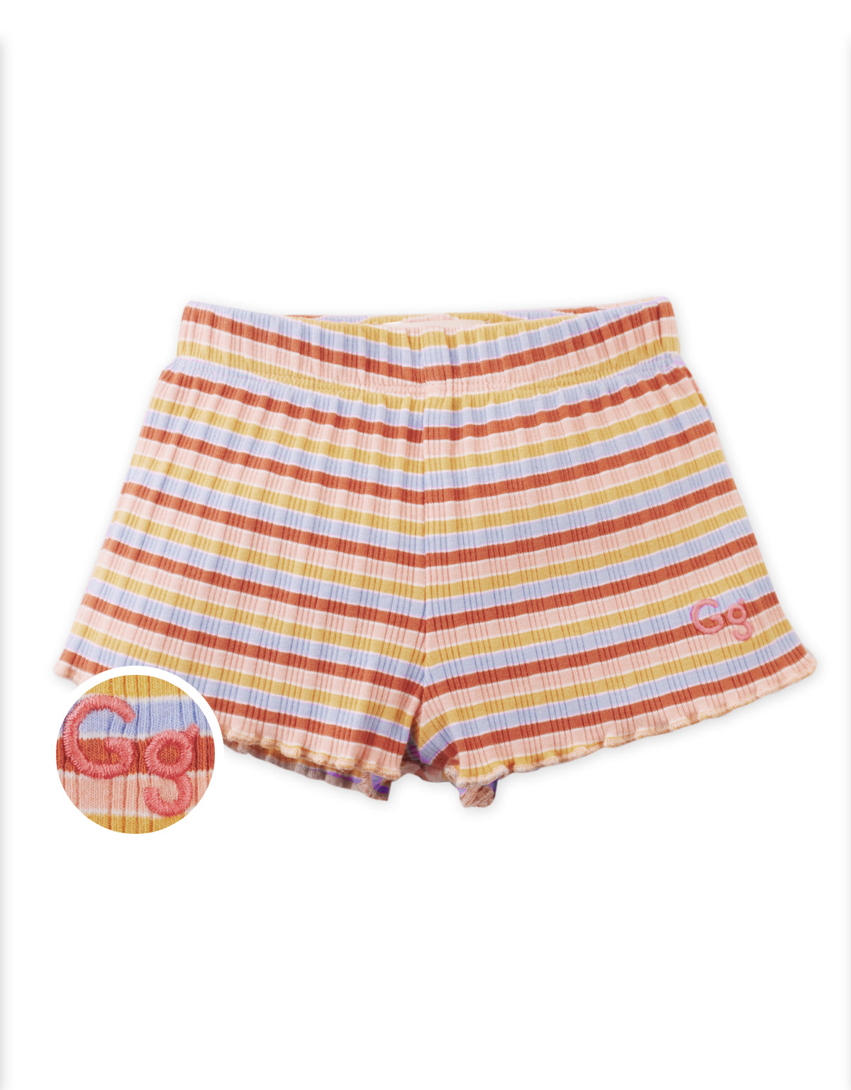 BABY HOLLIS RIBBED SHORTS WITH GG EMBRO BADGE