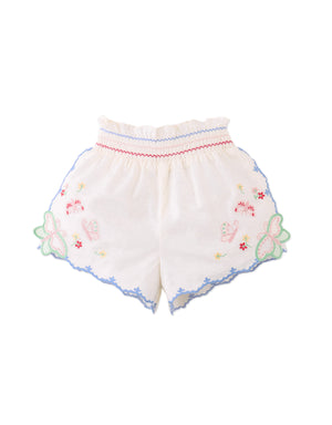 Baby Jisoo Shorts with Scalloped Edges & Butterfly Embroidery product photo