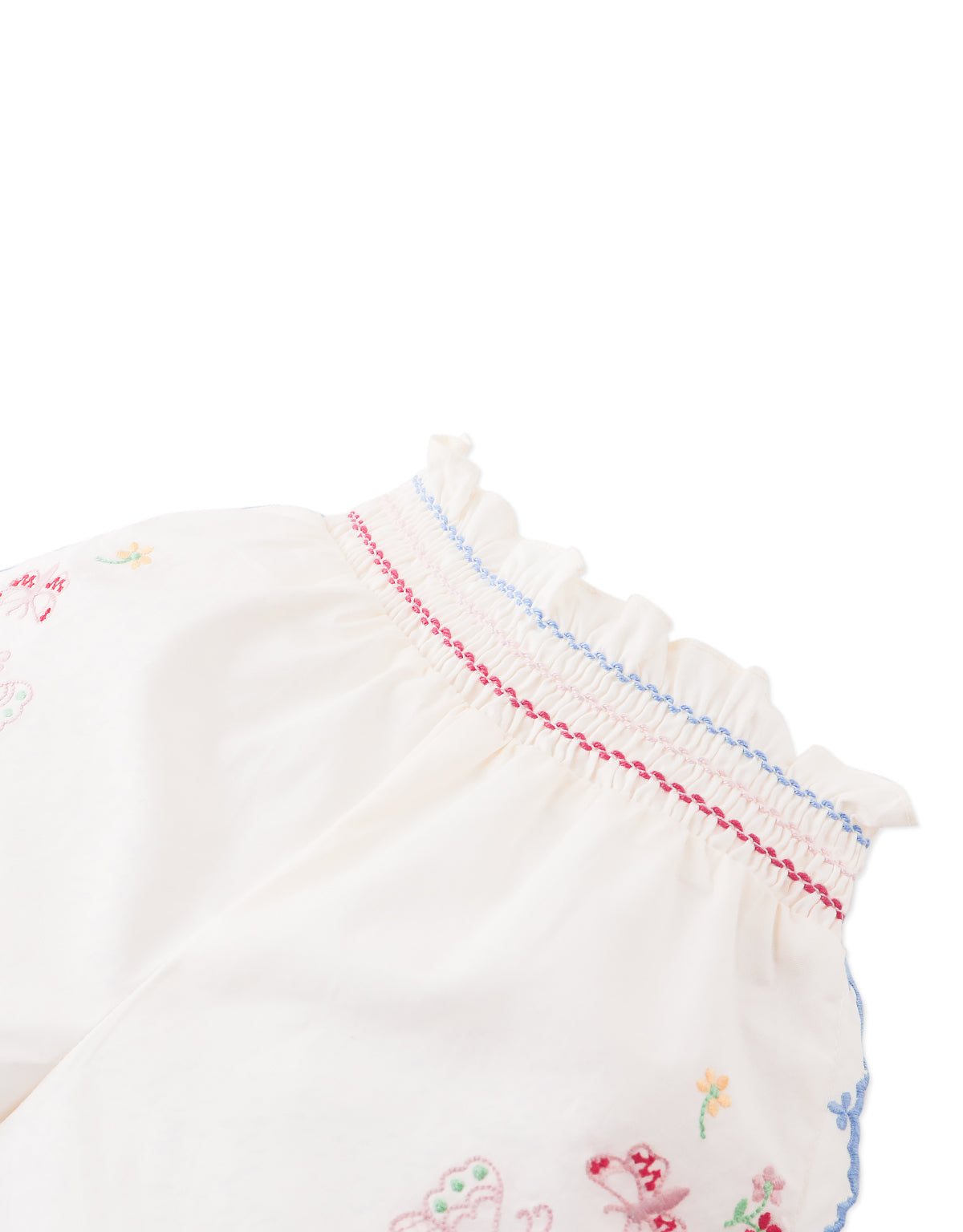 Baby Jisoo Shorts with Scalloped Edges & Butterfly Embroidery