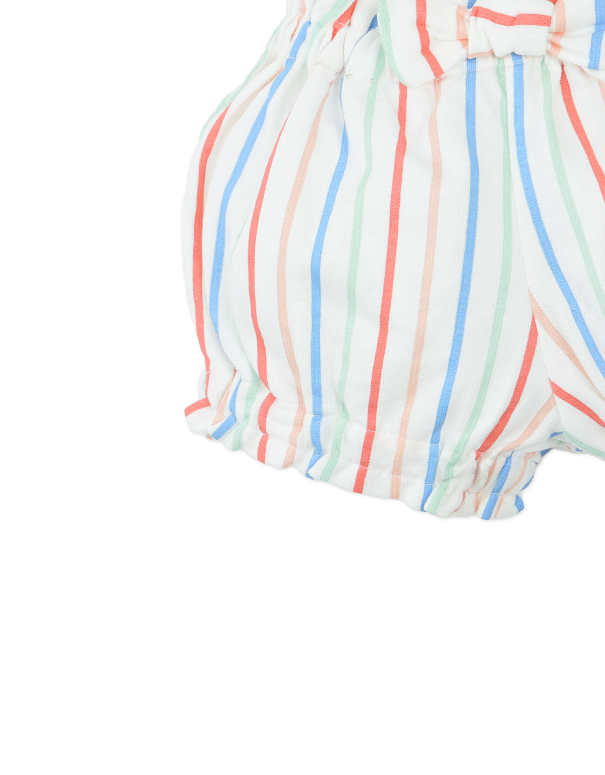 BABY CALLIOPE MULTICOLOR STRIPE PRINT BLOOMERS IN COTTON TERRY WITH BOW