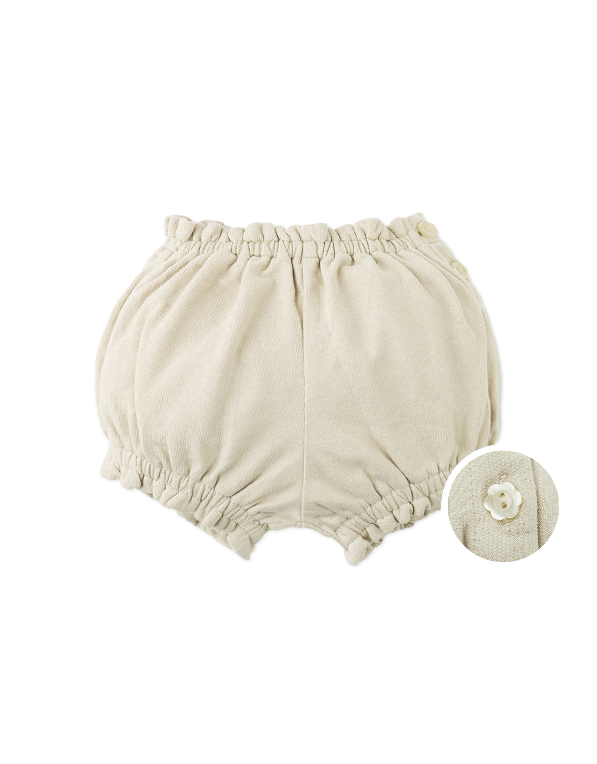 BABY SALOME COTTON TERRY KNIT BLOOMERS WITH BUTTONS
