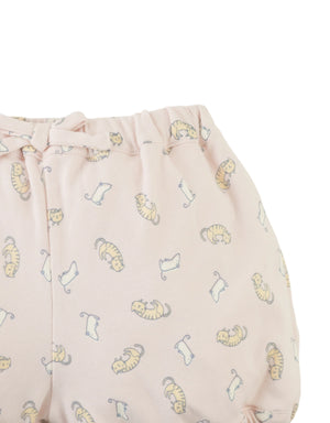 Baby Alba Knitted Bloomers with All-Over Cat Print close-up detail