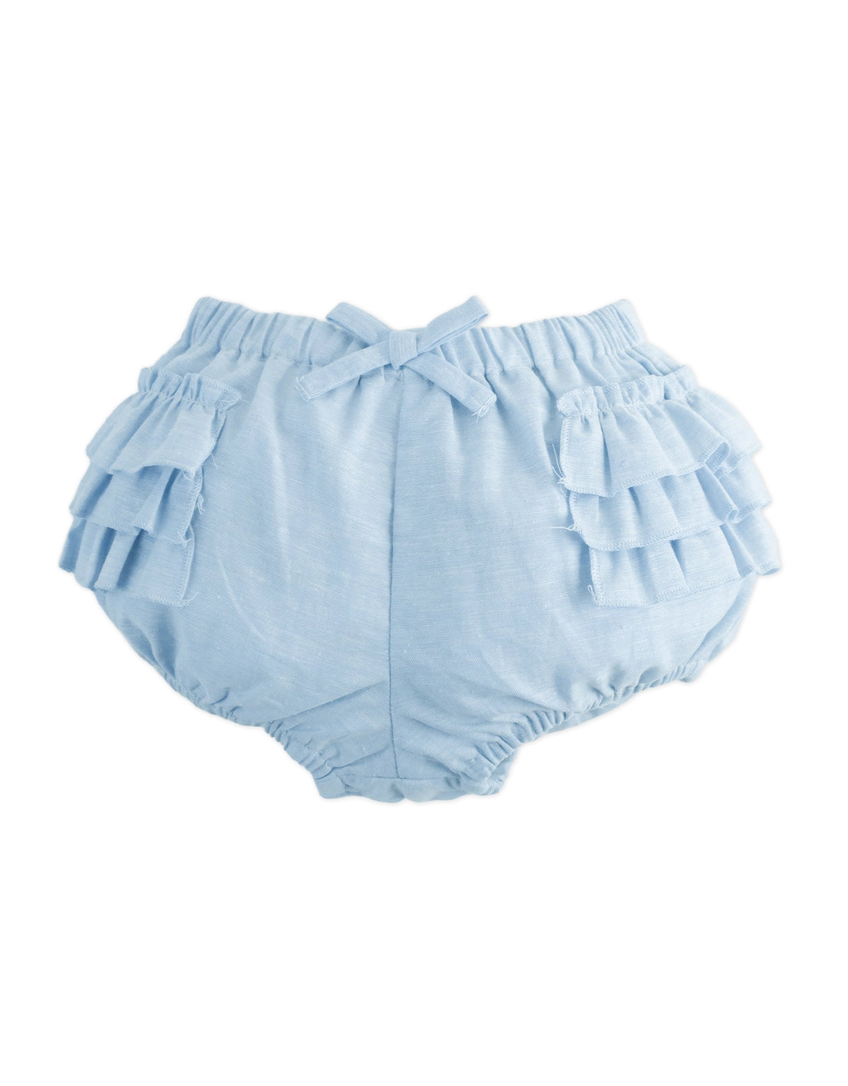 Baby Livia Chambray Bloomers with Tiered Ruffles