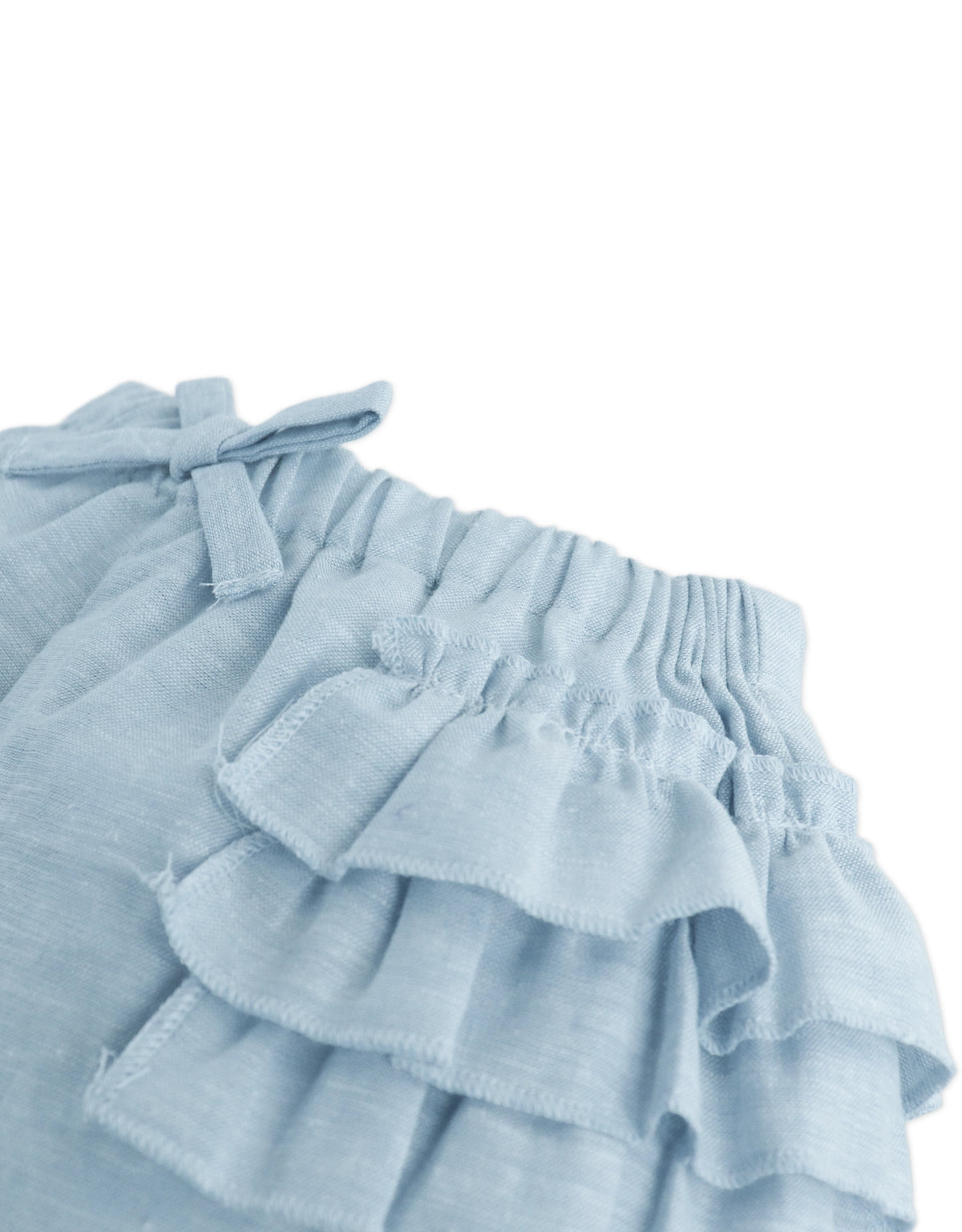 Baby Livia Chambray Bloomers with Tiered Ruffles