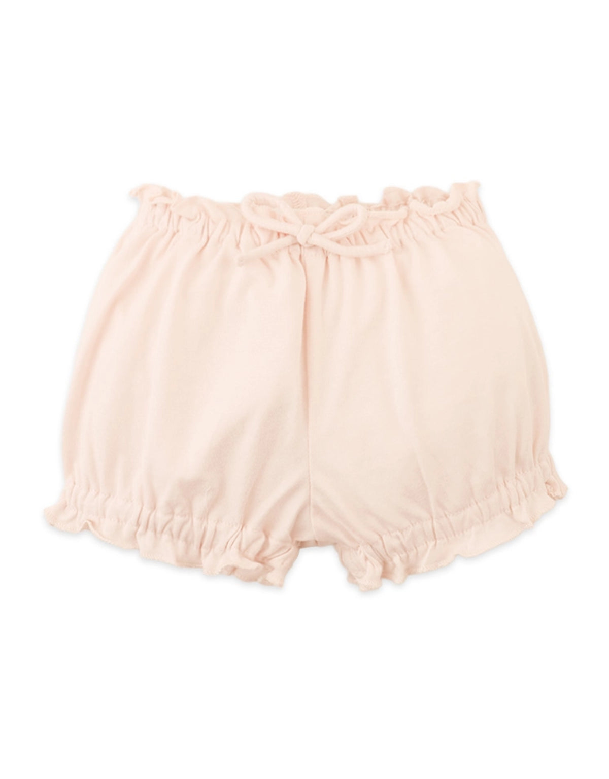 BABY LYRA BLOOMERS WITH RUFFLES ON HEM AND BOW APPLIQUE