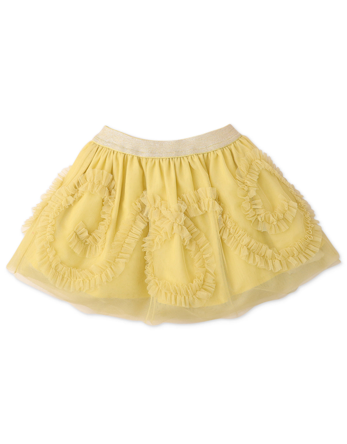 BABY GIRLS SWIRL RUFFLES OVER TULLE SKIRT