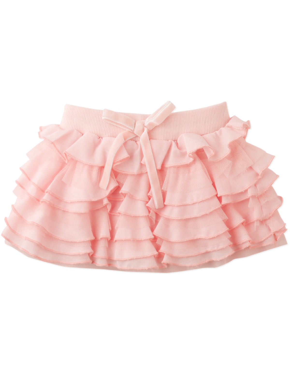 BABY WILMA TIERED SKORTS WITH RIBBED WAISTBAND