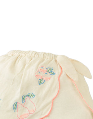 Baby Missandei Skort With Fruit Embroidered Appliqué front view