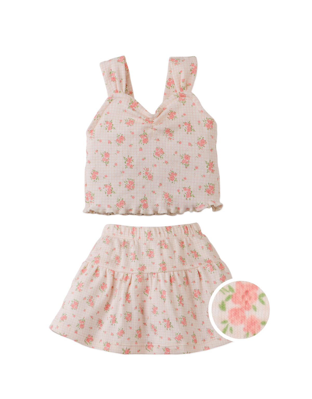 Full front photo of Baby Lilibet Skirt Set with bow details on straps, from the Holiday collection of Filipino kids fashion brand Gingersnaps Philippines.