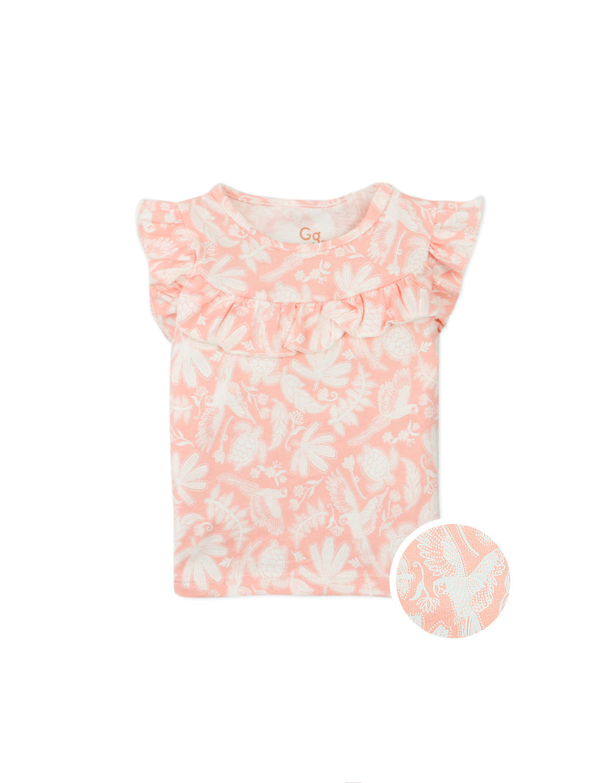 BABY JIANNA RUFFLED TEE WITH ALL-OVER PRINT