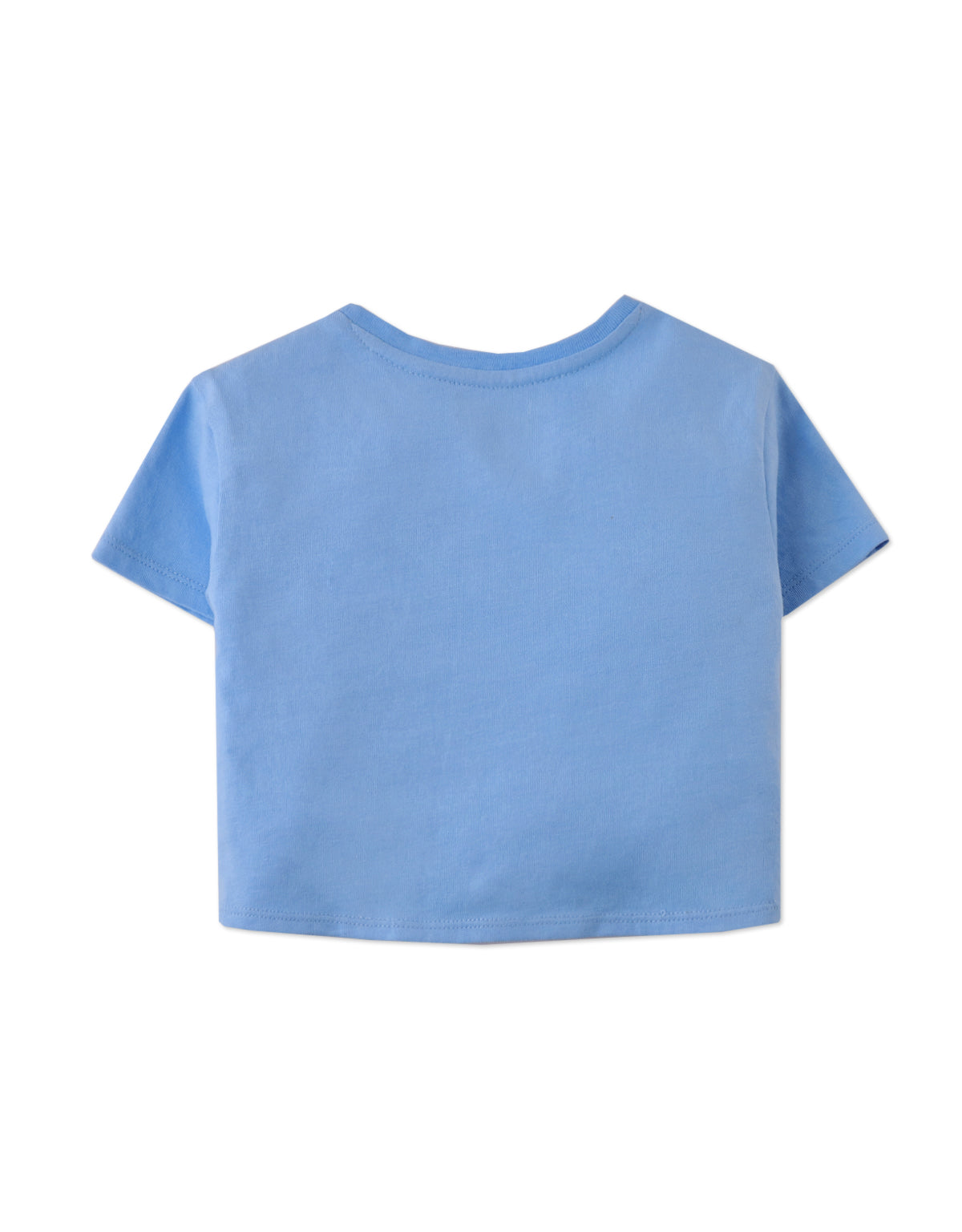 BABY GIRLS ORANGE PRINT GRAPHIC TEE WITH TIES