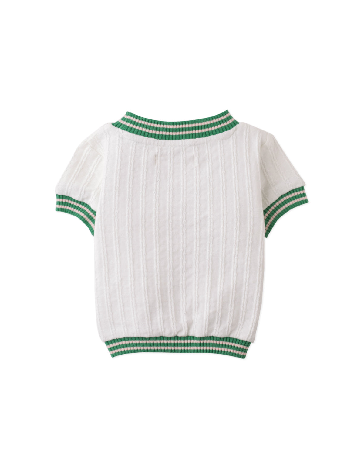 BABY DONNA TOP WITH STRIPEY RIBBING
