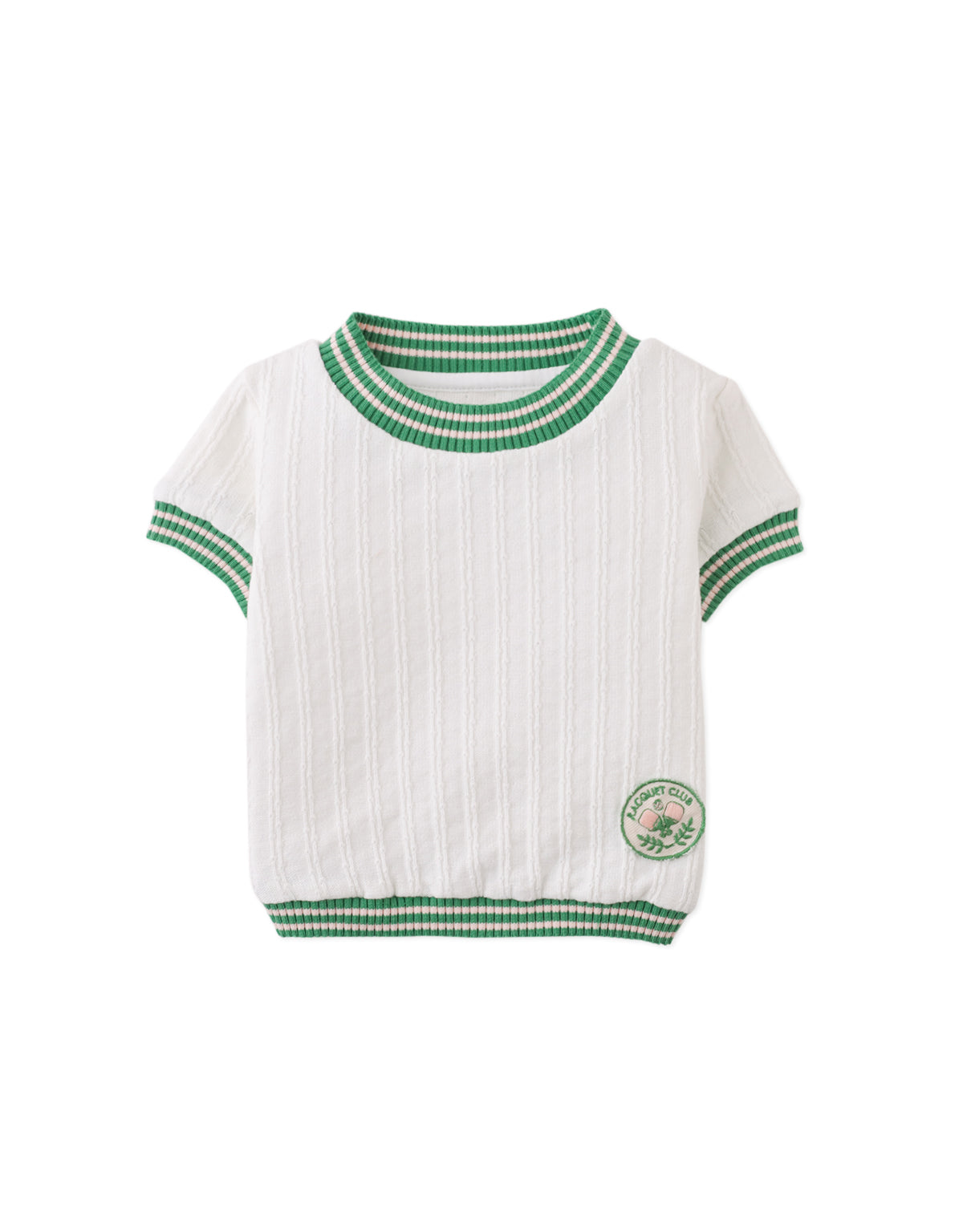 BABY DONNA TOP WITH STRIPEY RIBBING