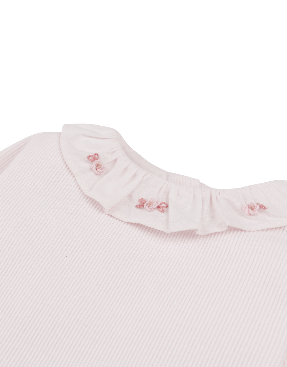 BABY JANE LONG SLEEVES COLLARED TEE WITH BULLION EMBROIDERY DETAILS