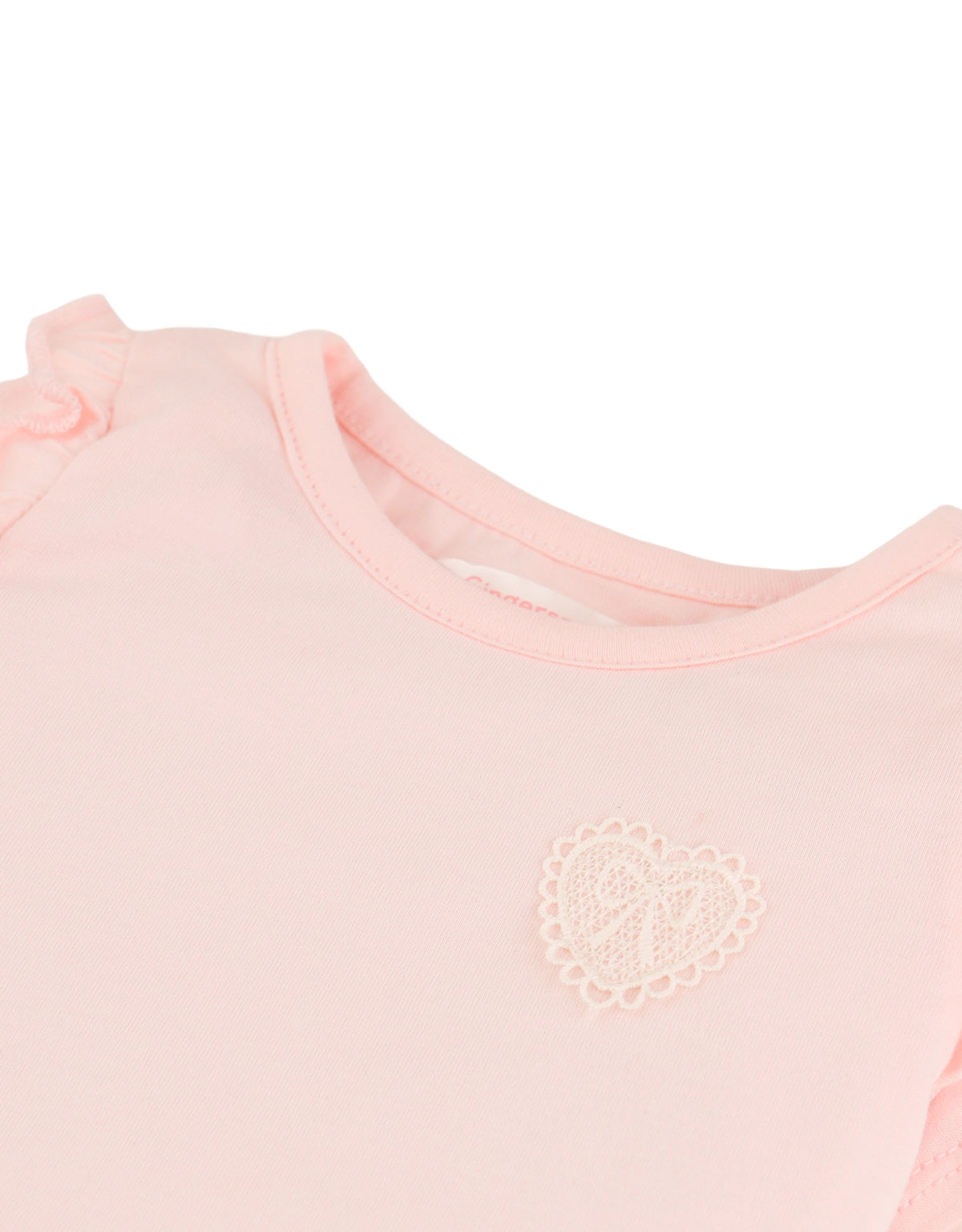 BABY MEGHAN T-SHIRT WITH RUFFLES AND HEART DETAIL
