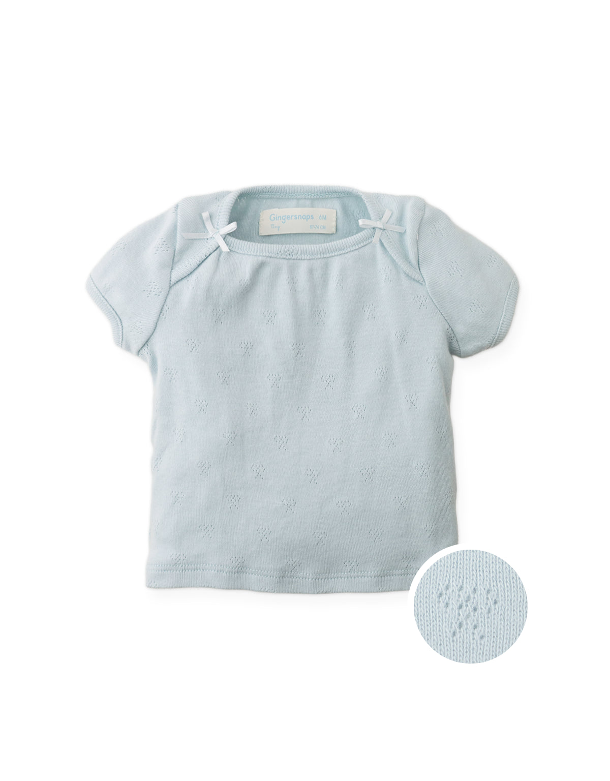 BABY SUZIE CROPPED TOP WITH BOW APPLIQUE