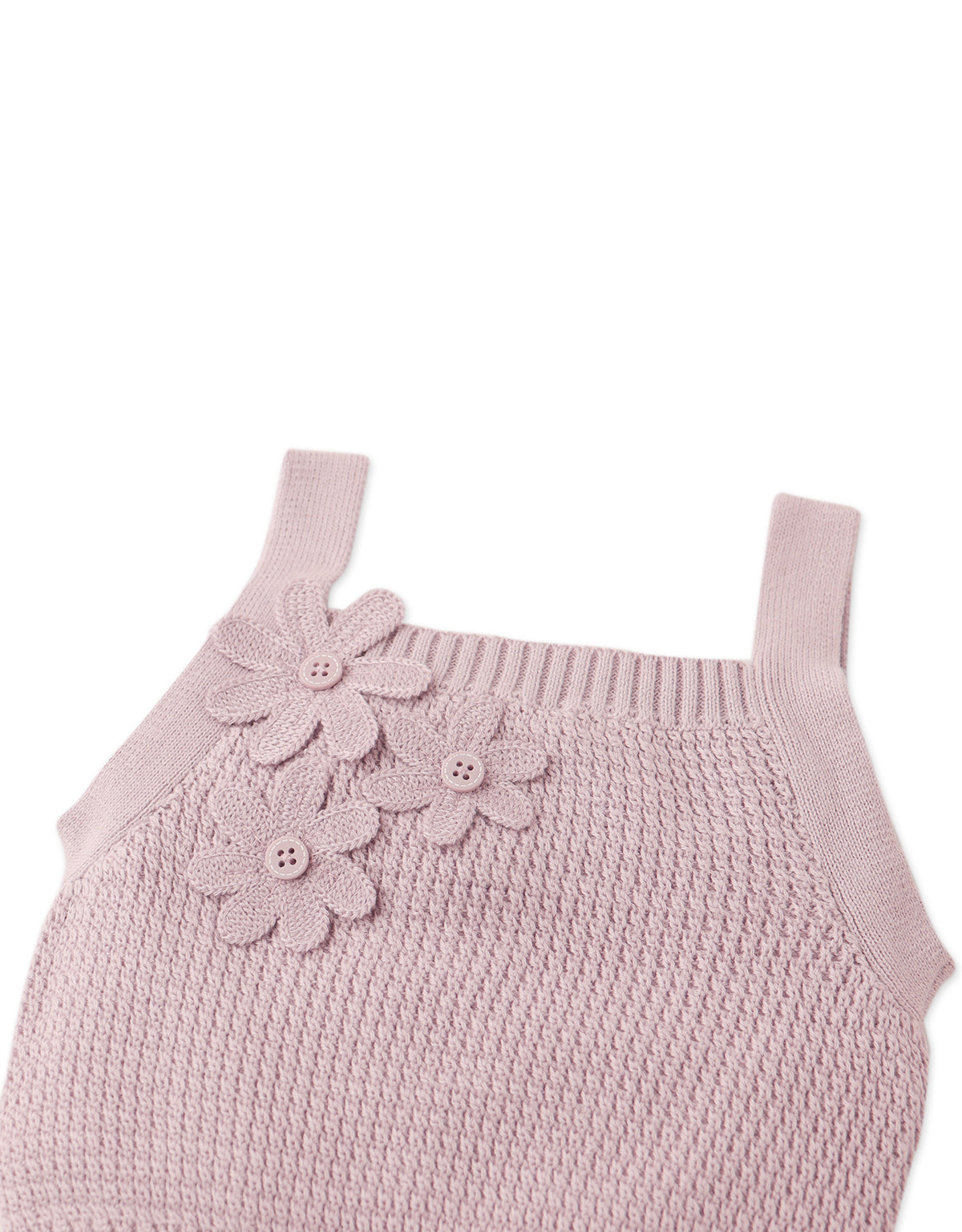 BABY NICOLE KNITTED TANK TOP WITH CROCHET FLOWER APPLIQUE