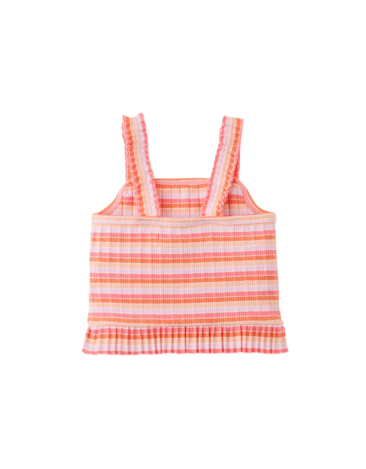 BABY BONNIE RIBBED PEPLUM TANK TOP WITH RUFFLE STRAPS