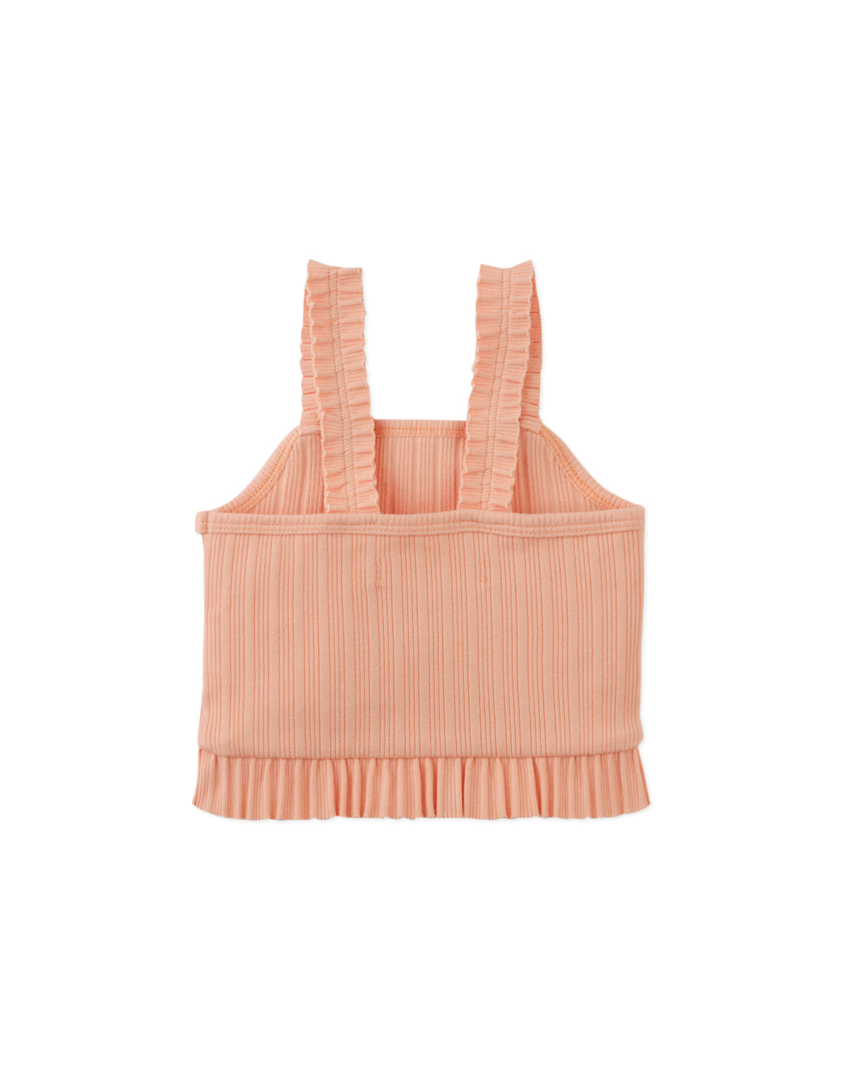 BABY BONNIE RIBBED PEPLUM TANK TOP WITH RUFFLE STRAPS