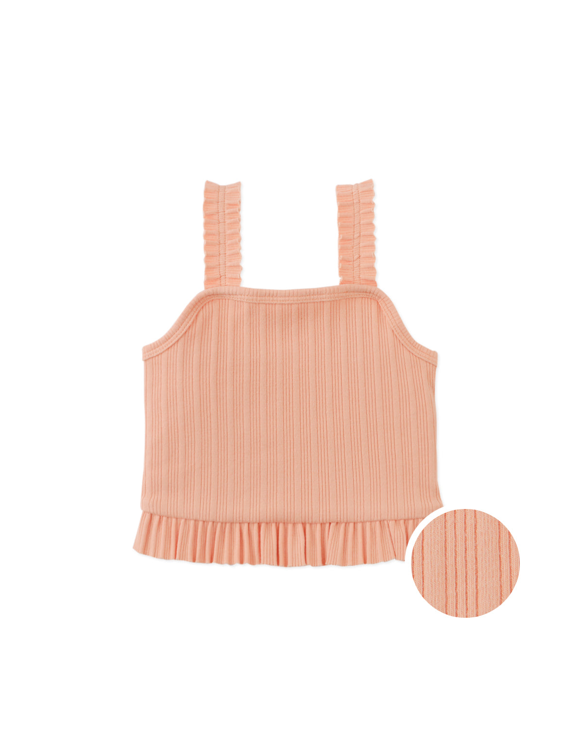 BABY BONNIE RIBBED PEPLUM TANK TOP WITH RUFFLE STRAPS