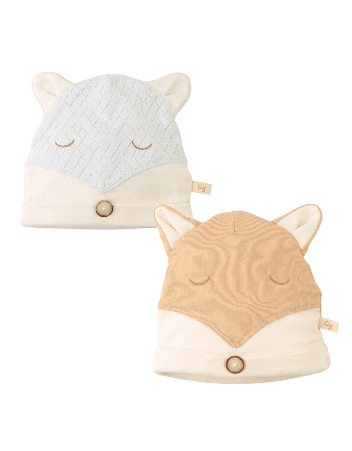 BABY ELIAS 2-PIECE FOX FACE BONNETS SET