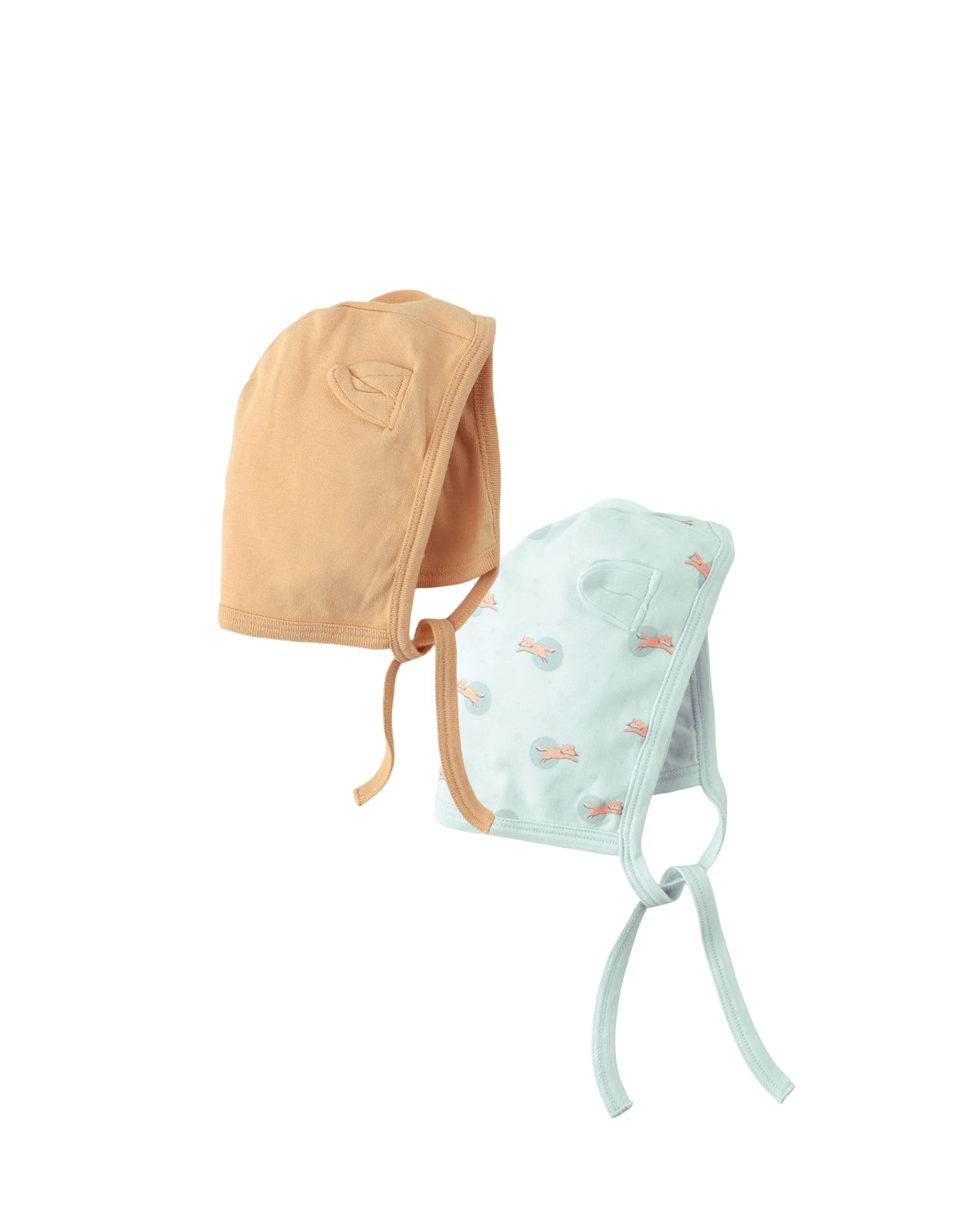 BABY FINNLEY 2-PIECE FOX EAR APPLIQUE BONNETS SET