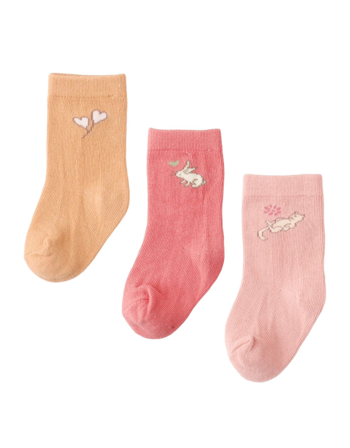 BABY FATIMA 3-PIECE SOCKS WITH INTARSIA DESIGNS SET