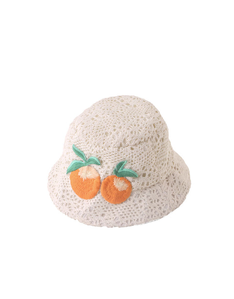 GIRLS LACE WITH ORANGES EMBROIDERY HAT