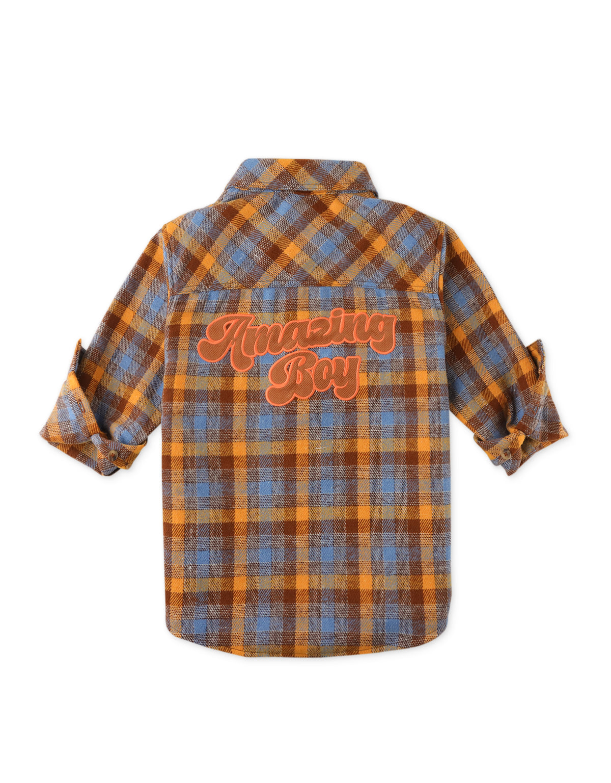 BOYS AMAZING BOY APPLIQUE PLAID SHACKET