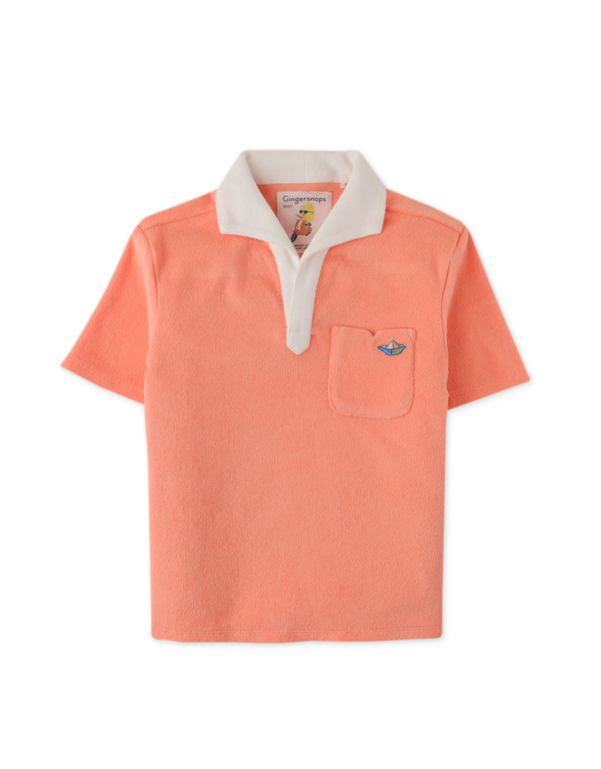BOYS CONTRAST COLLAR TOWEL TERRY POLO