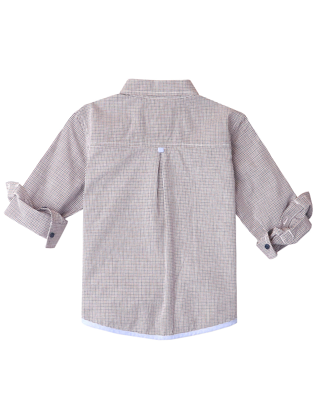 BOYS 2-TONE CHECKS SHIRT WITH HEM BINDING