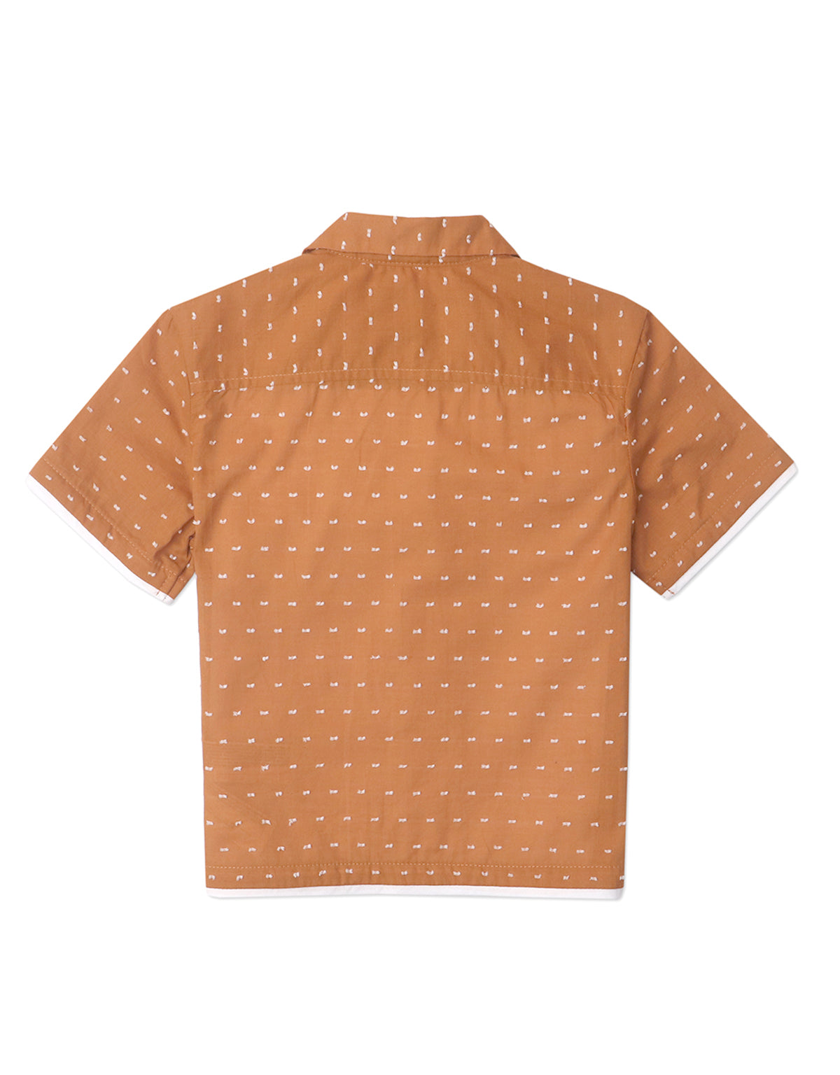 BOYS FAUX DOUBLE HEM DOBBY SHIRT