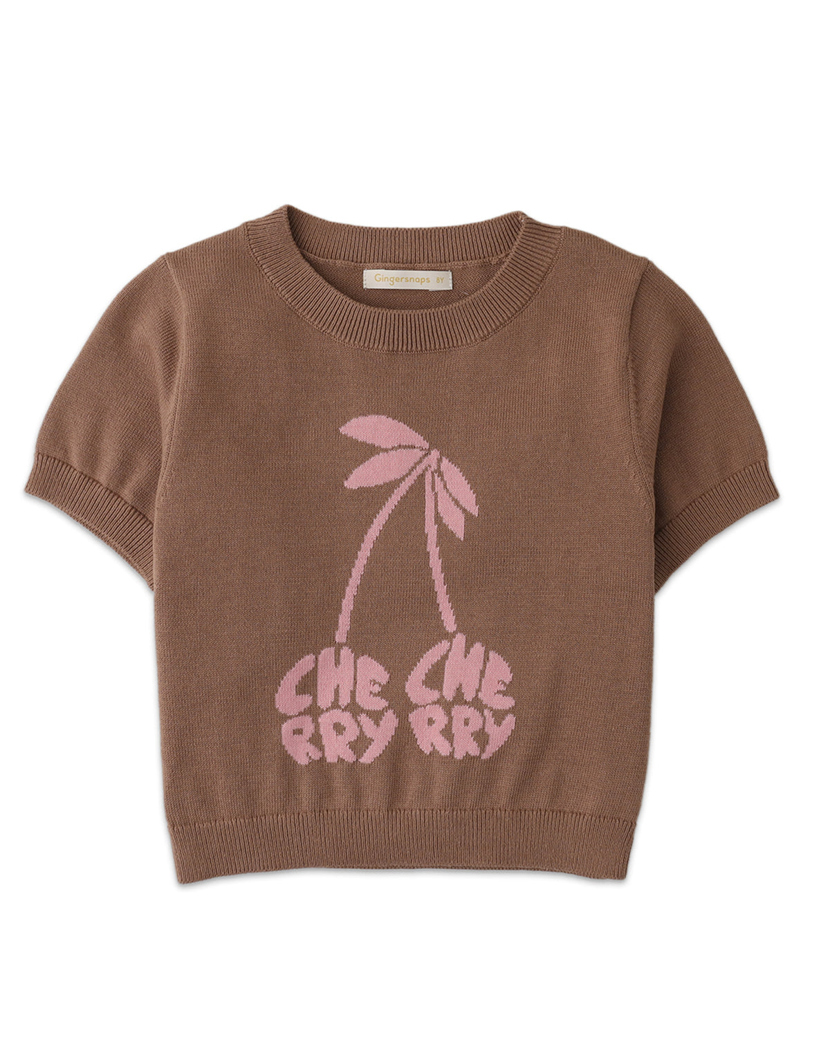 GIRLS CHERRY INTARSIA KNIT TOP