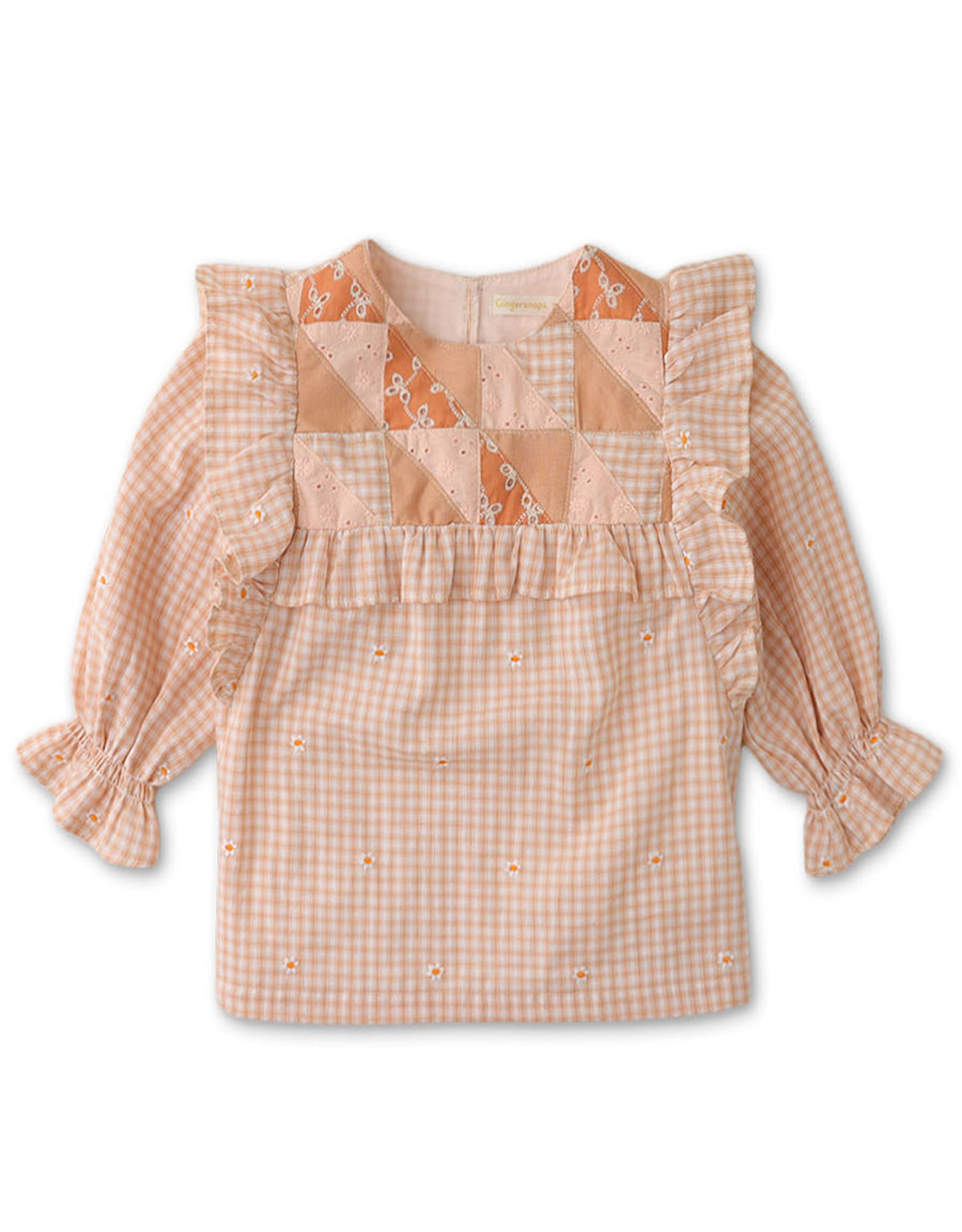 GIRLS BLOUSE WITH PATCHWORK BODICE