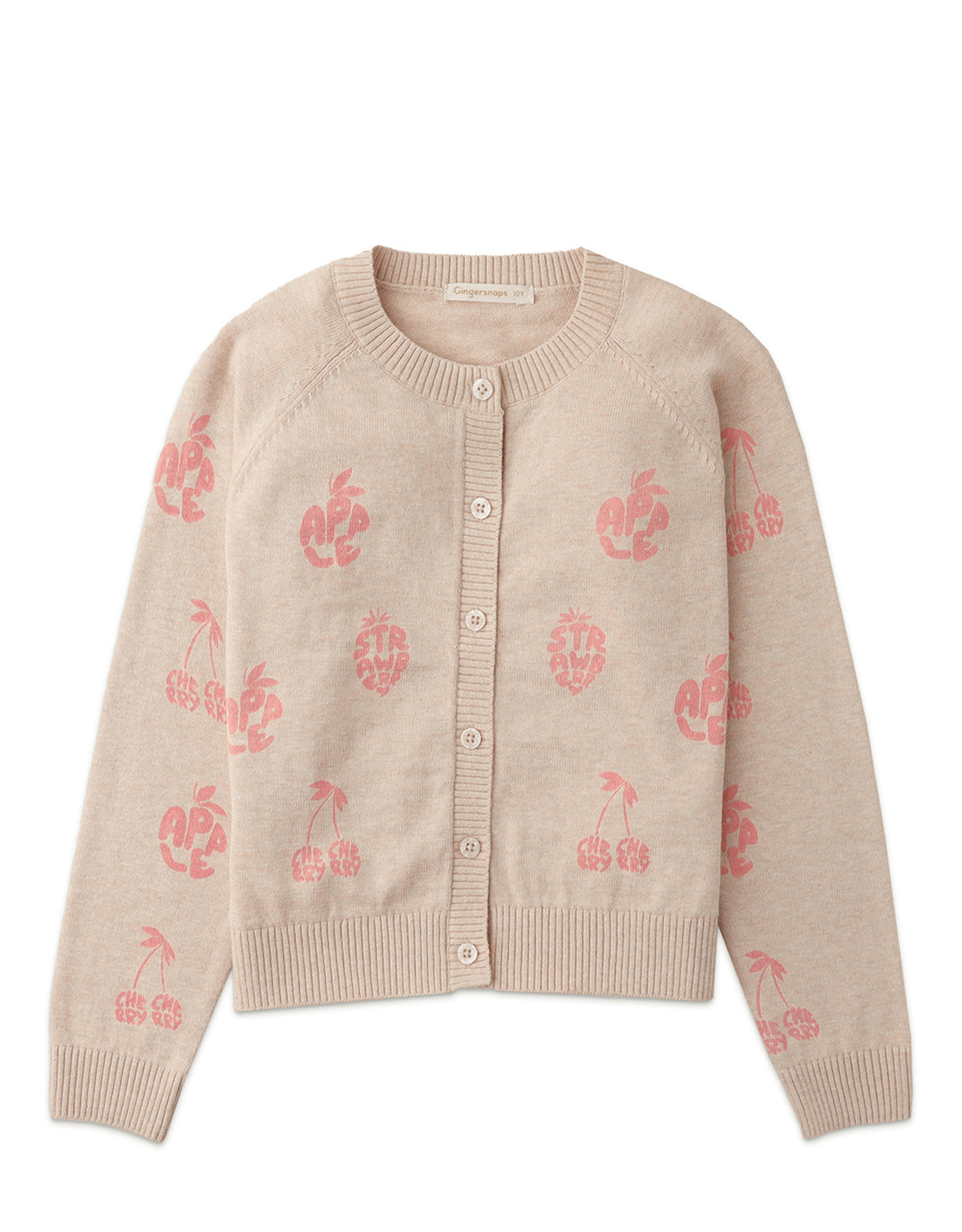 GIRLS MELANGE ALL OVER FRUIT PRINT CARDI
