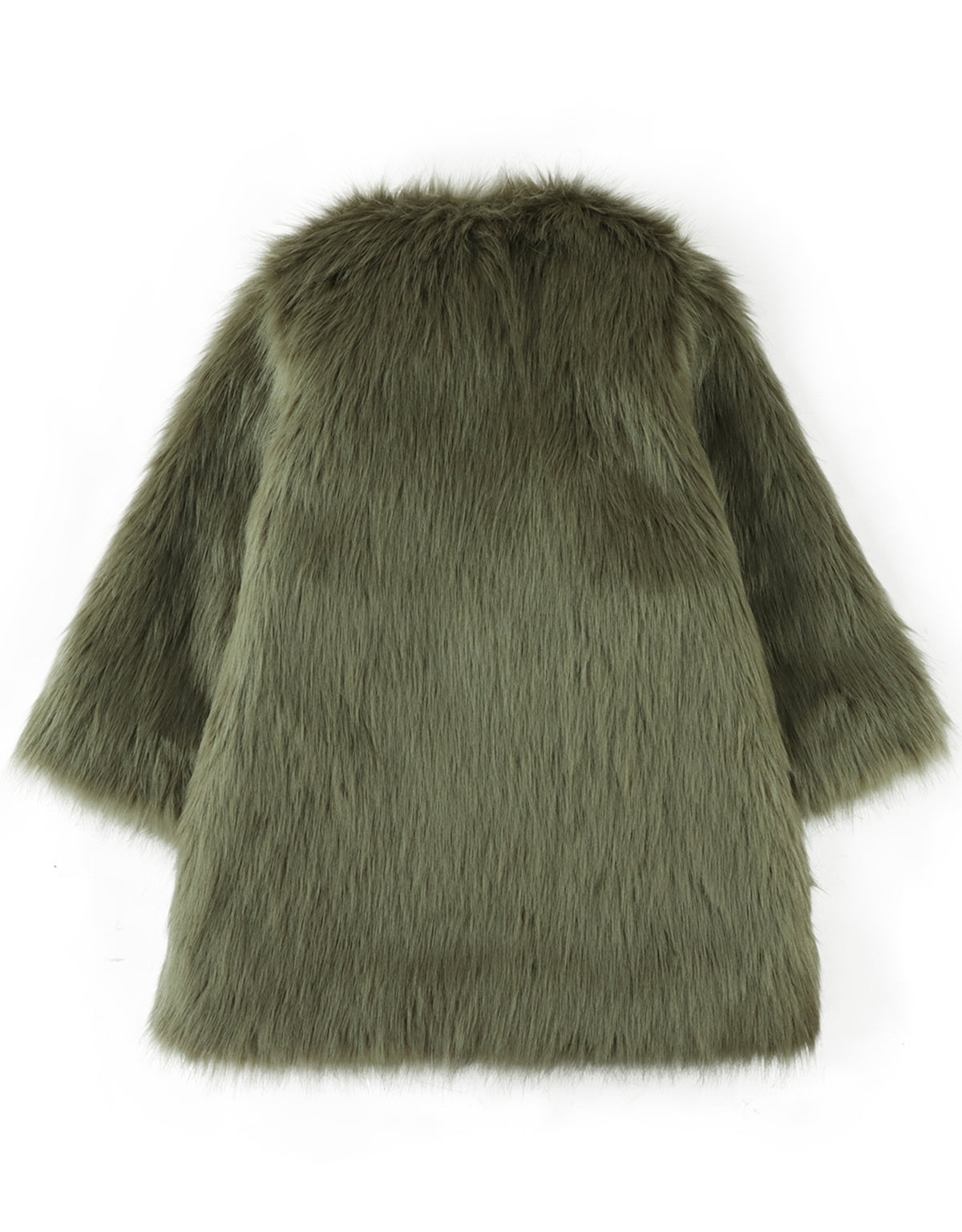 GIRLS COAT IN CRIMPED FRINGED POLY FUR