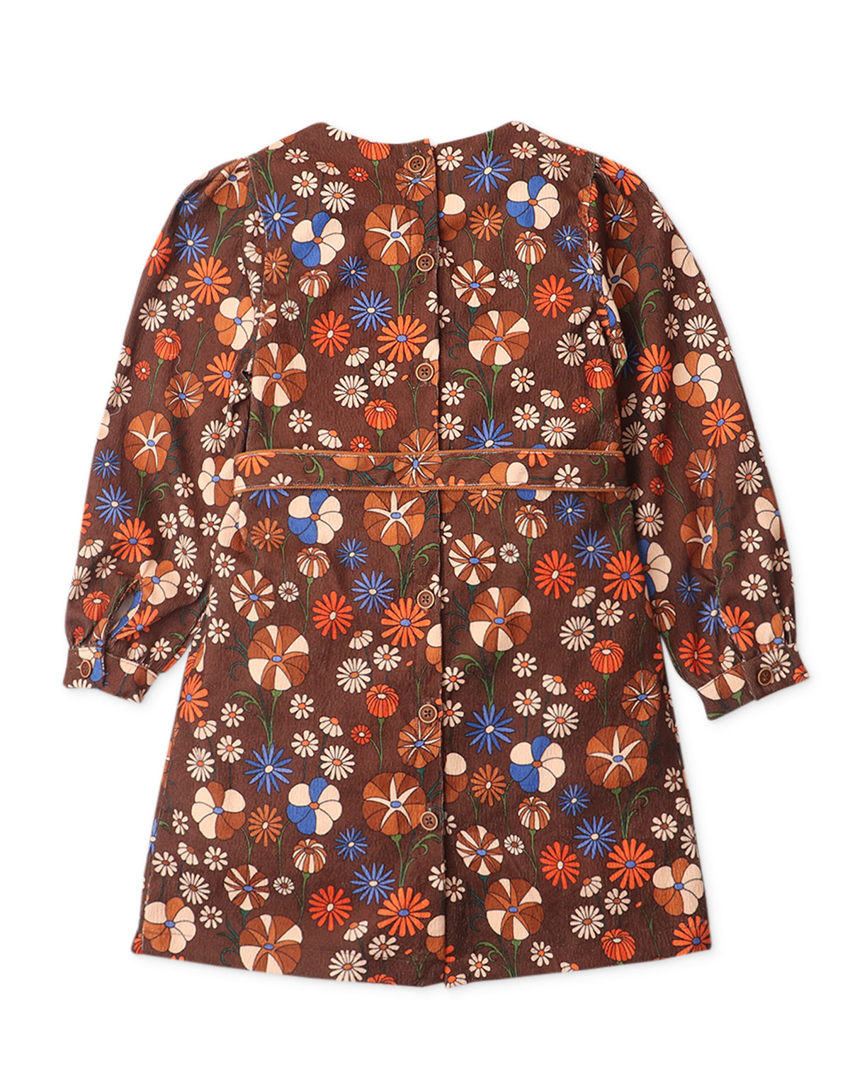 GIRLS RETRO FLOWER A-LINE DRESS