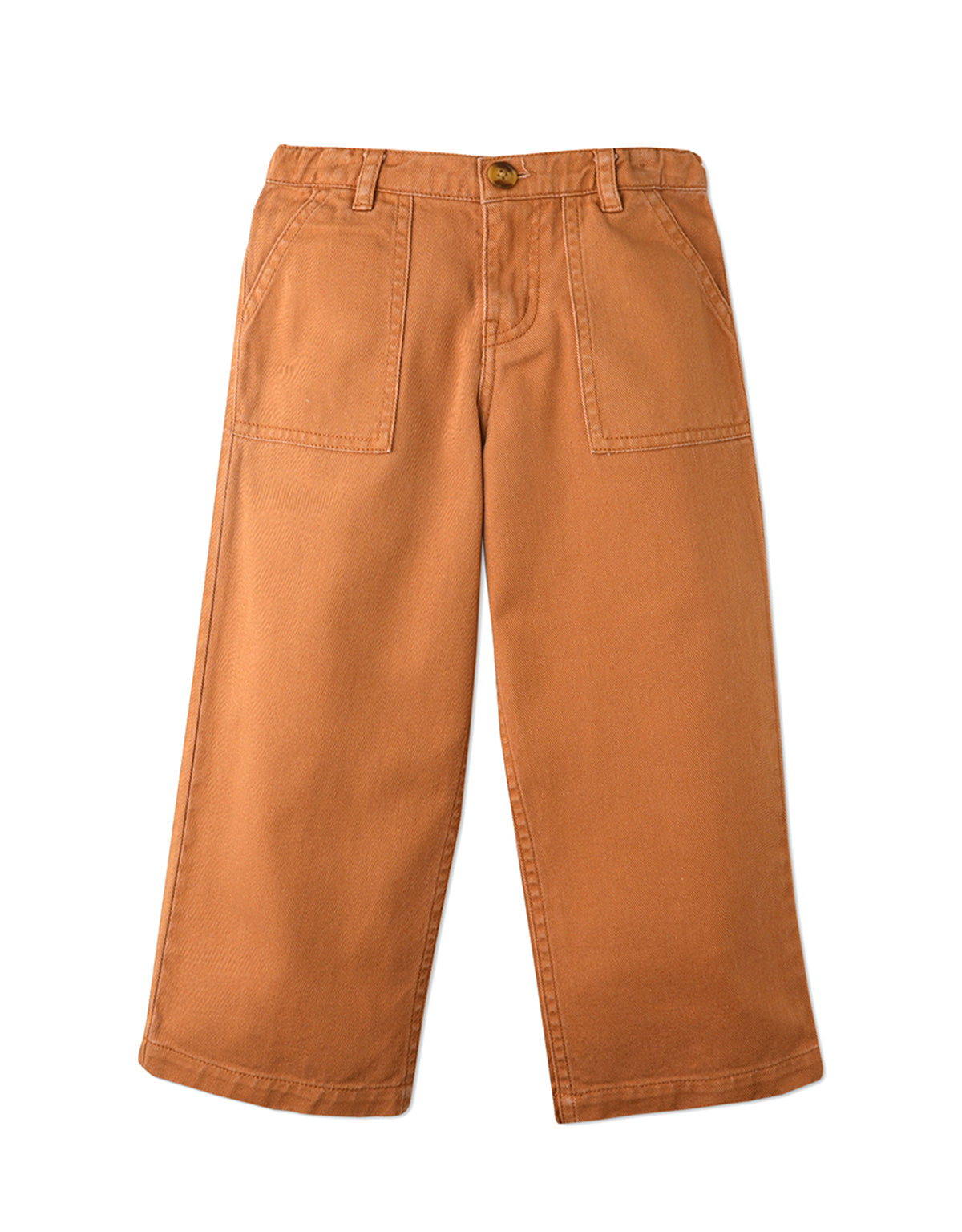 GIRLS HI RISE WIDE LEG PANTS WITH ADJUSTABLE INNER WAIST